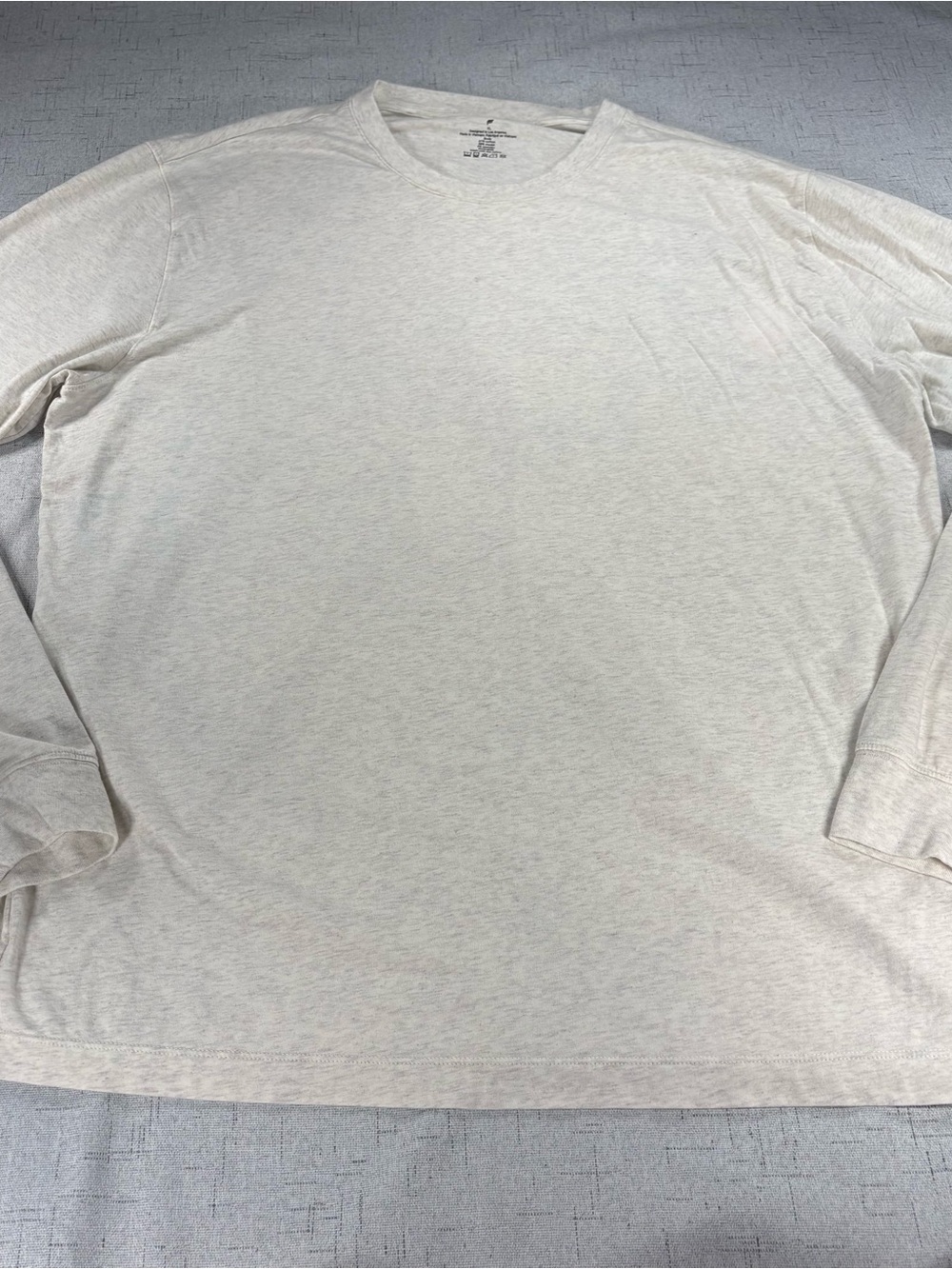 Men's Long-Sleeve Crewneck Shirt — Light Heather Beige